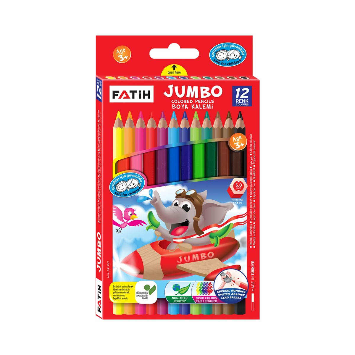 Fatih 12li Ucgen Jumbo Kuru Boya 4258 B