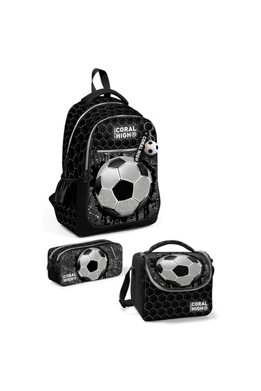 coral high kids futbol desenli 3’lü okul Çanta seti